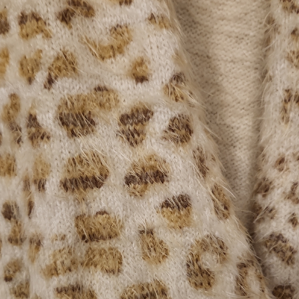 Cynthia Rowley Cream and Brown Leopard Cardigan - Picture 5 of 6